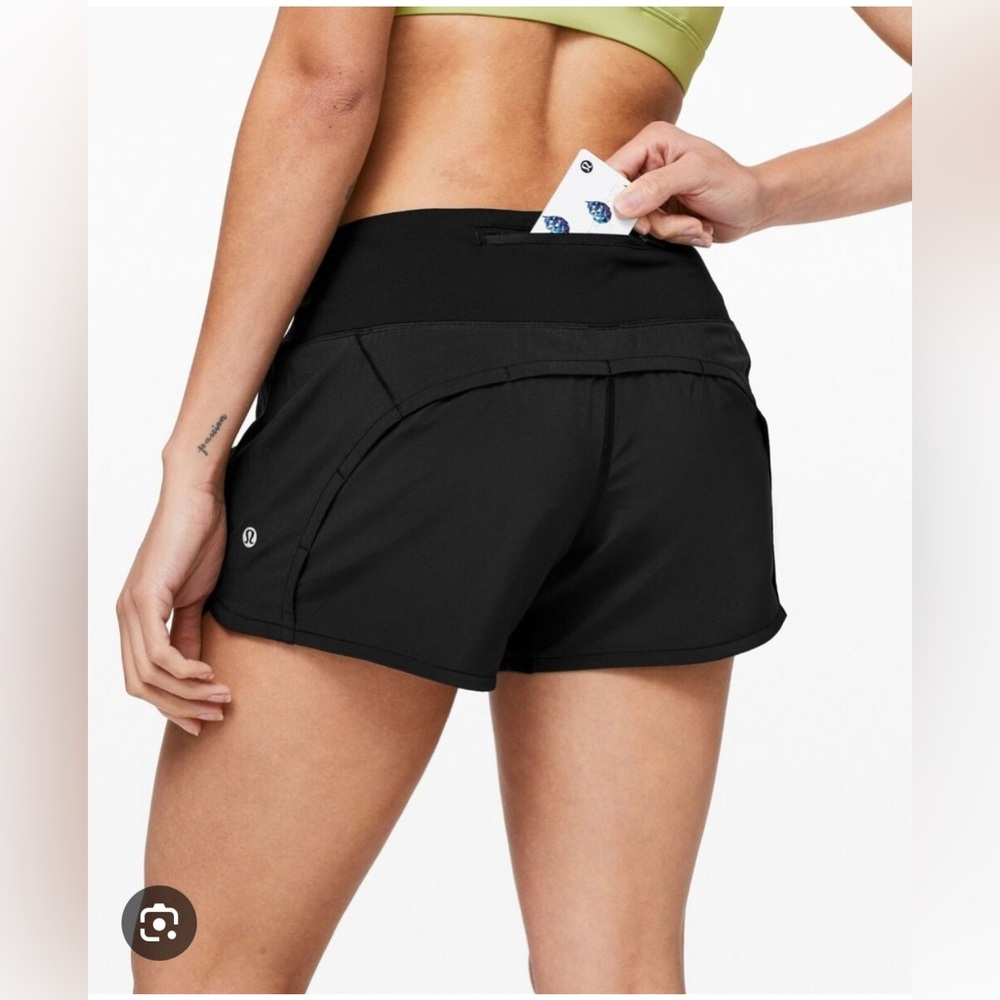 🍋🍋💥NWOT💥lululemon athletica Black Women's Athletic Shorts Hotty 2.5 inseam